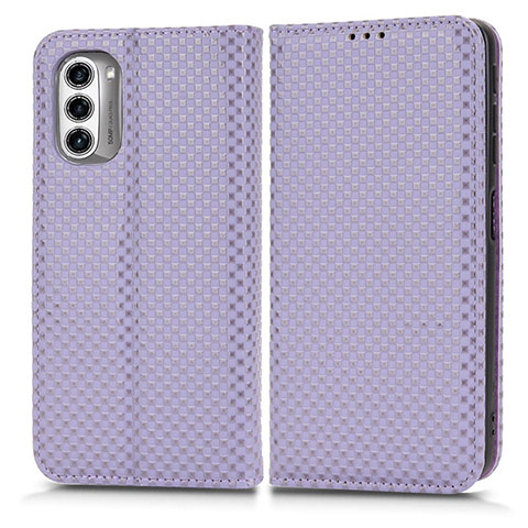 Coque Portefeuille Livre Cuir Etui Clapet C03X pour Motorola Moto G52j 5G Violet