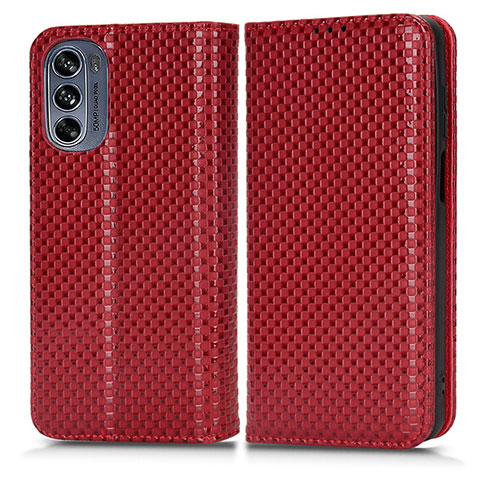 Coque Portefeuille Livre Cuir Etui Clapet C03X pour Motorola Moto G62 5G Rouge