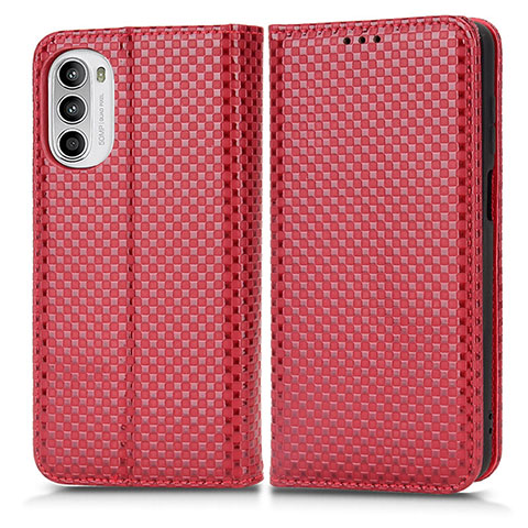 Coque Portefeuille Livre Cuir Etui Clapet C03X pour Motorola Moto G82 5G Rouge