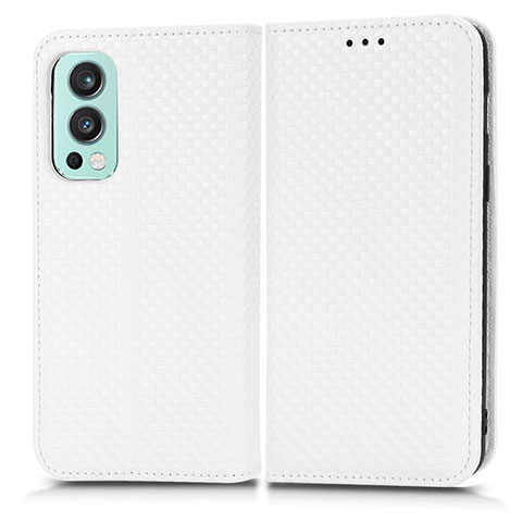 Coque Portefeuille Livre Cuir Etui Clapet C03X pour OnePlus Nord 2 5G Blanc