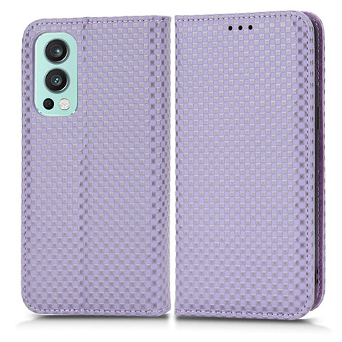 Coque Portefeuille Livre Cuir Etui Clapet C03X pour OnePlus Nord 2 5G Violet