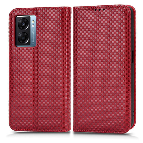 Coque Portefeuille Livre Cuir Etui Clapet C03X pour Oppo A56S 5G Rouge