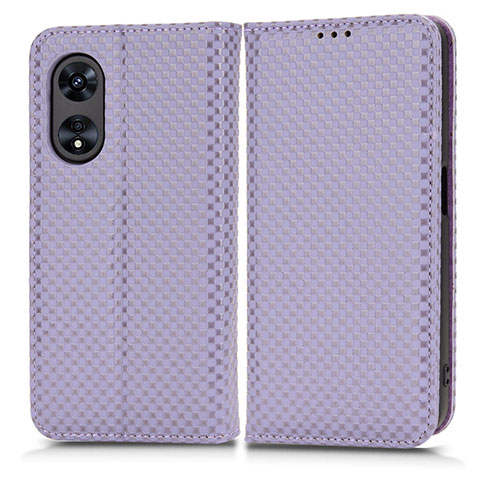 Coque Portefeuille Livre Cuir Etui Clapet C03X pour Oppo A58 4G Violet