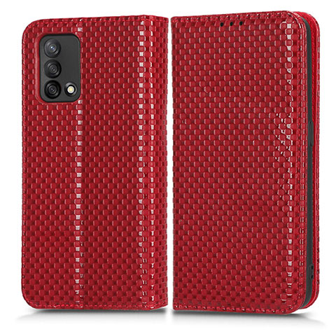 Coque Portefeuille Livre Cuir Etui Clapet C03X pour Oppo F19 Rouge