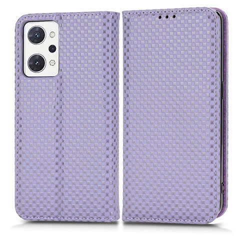 Coque Portefeuille Livre Cuir Etui Clapet C03X pour Oppo Reno7 A Violet