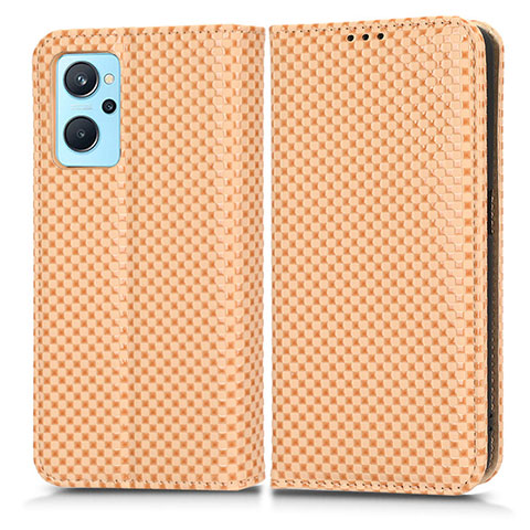 Coque Portefeuille Livre Cuir Etui Clapet C03X pour Realme 9i 4G Or