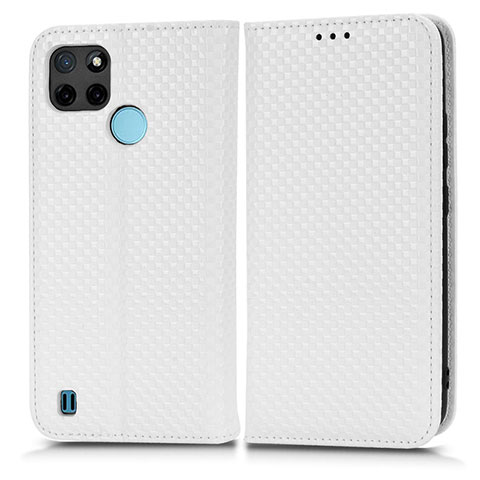 Coque Portefeuille Livre Cuir Etui Clapet C03X pour Realme C21Y Blanc