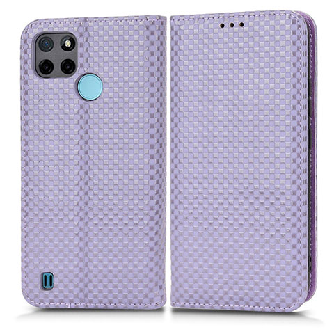 Coque Portefeuille Livre Cuir Etui Clapet C03X pour Realme C21Y Violet