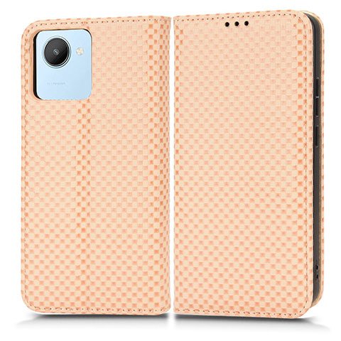 Coque Portefeuille Livre Cuir Etui Clapet C03X pour Realme C30 Or