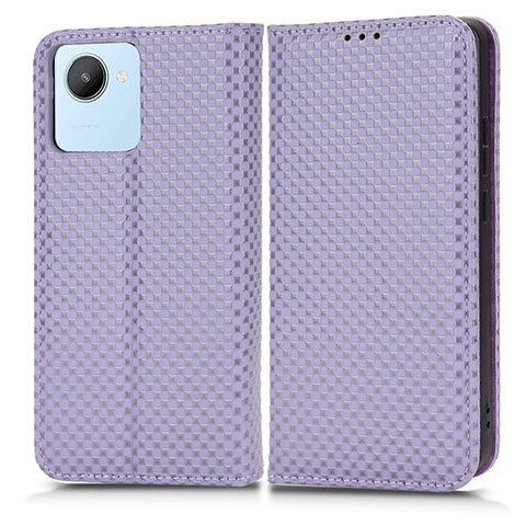 Coque Portefeuille Livre Cuir Etui Clapet C03X pour Realme C30s Violet