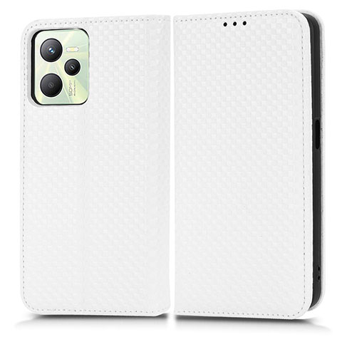 Coque Portefeuille Livre Cuir Etui Clapet C03X pour Realme C35 Blanc