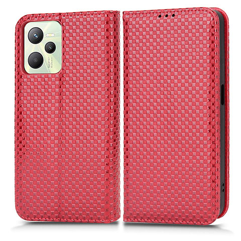 Coque Portefeuille Livre Cuir Etui Clapet C03X pour Realme C35 Rouge