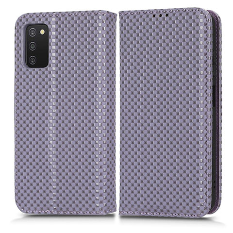 Coque Portefeuille Livre Cuir Etui Clapet C03X pour Samsung Galaxy A02s Violet