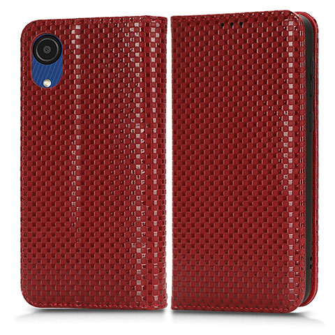 Coque Portefeuille Livre Cuir Etui Clapet C03X pour Samsung Galaxy A03 Core Rouge