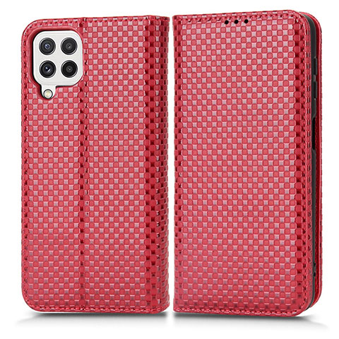 Coque Portefeuille Livre Cuir Etui Clapet C03X pour Samsung Galaxy A22 4G Rouge