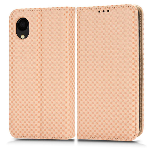 Coque Portefeuille Livre Cuir Etui Clapet C03X pour Samsung Galaxy A22 5G SC-56B Or