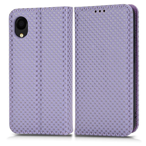 Coque Portefeuille Livre Cuir Etui Clapet C03X pour Samsung Galaxy A22 5G SC-56B Violet