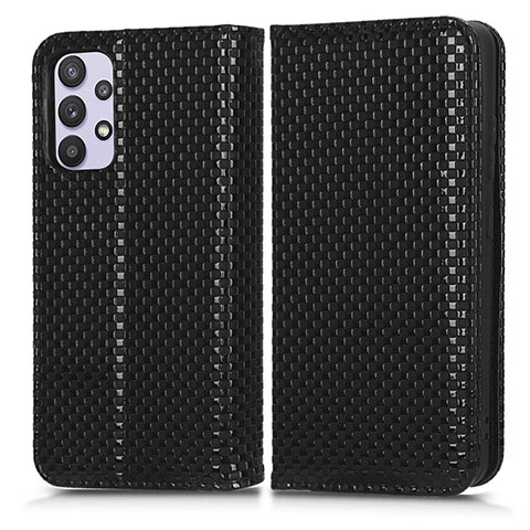 Coque Portefeuille Livre Cuir Etui Clapet C03X pour Samsung Galaxy A32 4G Noir