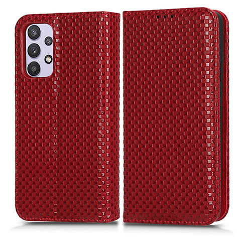 Coque Portefeuille Livre Cuir Etui Clapet C03X pour Samsung Galaxy A32 5G Rouge