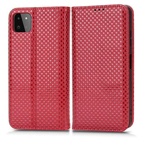 Coque Portefeuille Livre Cuir Etui Clapet C03X pour Samsung Galaxy F42 5G Rouge