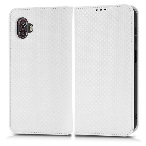 Coque Portefeuille Livre Cuir Etui Clapet C03X pour Samsung Galaxy XCover 6 Pro 5G Blanc