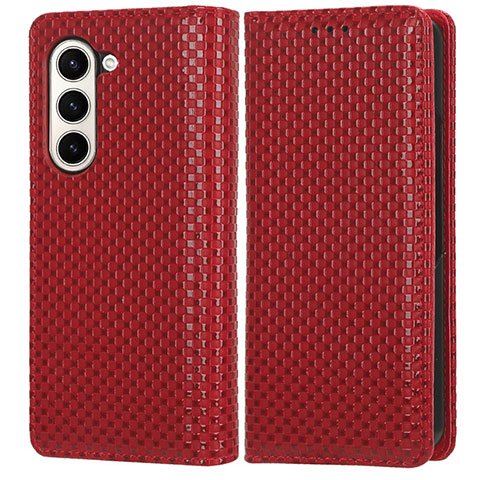 Coque Portefeuille Livre Cuir Etui Clapet C03X pour Samsung Galaxy Z Fold5 5G Rouge