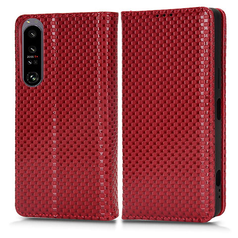 Coque Portefeuille Livre Cuir Etui Clapet C03X pour Sony Xperia 1 IV Rouge