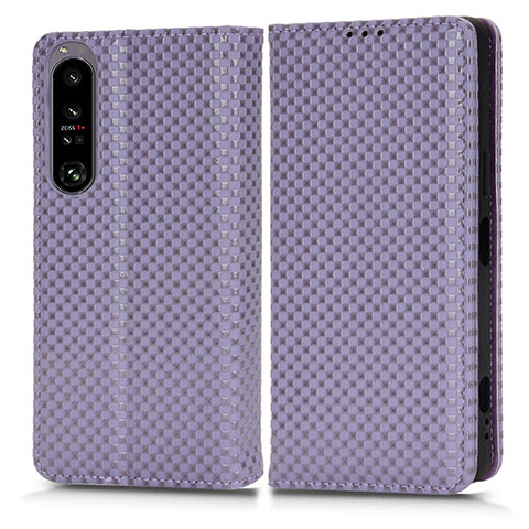 Coque Portefeuille Livre Cuir Etui Clapet C03X pour Sony Xperia 1 IV SO-51C Violet