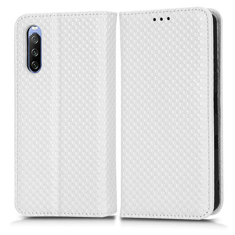 Coque Portefeuille Livre Cuir Etui Clapet C03X pour Sony Xperia 10 III Blanc