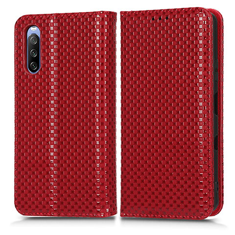 Coque Portefeuille Livre Cuir Etui Clapet C03X pour Sony Xperia 10 III Lite Rouge