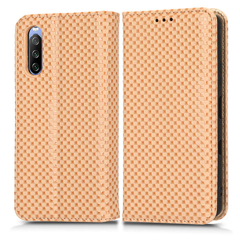 Coque Portefeuille Livre Cuir Etui Clapet C03X pour Sony Xperia 10 III Or