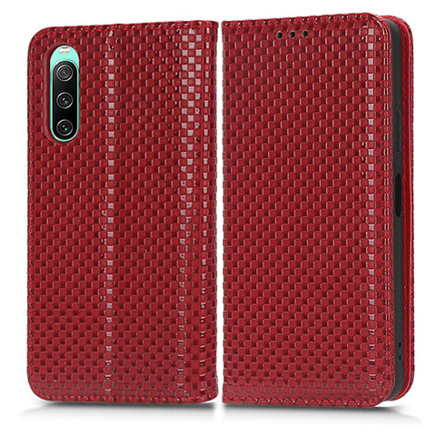 Coque Portefeuille Livre Cuir Etui Clapet C03X pour Sony Xperia 10 IV Rouge