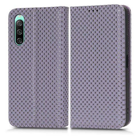 Coque Portefeuille Livre Cuir Etui Clapet C03X pour Sony Xperia 10 IV Violet