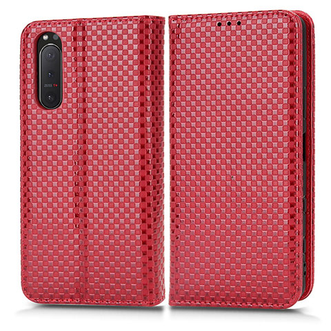 Coque Portefeuille Livre Cuir Etui Clapet C03X pour Sony Xperia 5 II Rouge