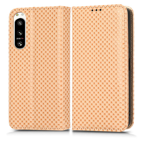 Coque Portefeuille Livre Cuir Etui Clapet C03X pour Sony Xperia 5 IV Or