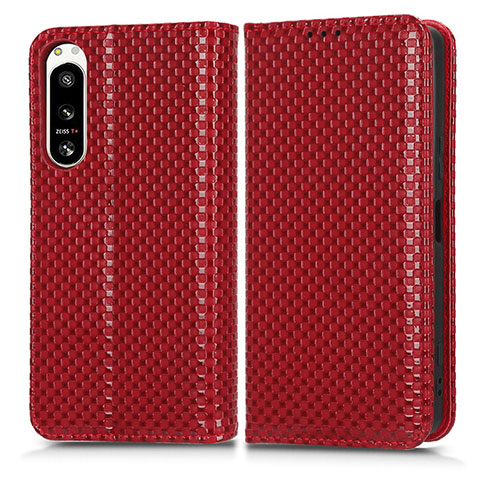 Coque Portefeuille Livre Cuir Etui Clapet C03X pour Sony Xperia 5 IV Rouge