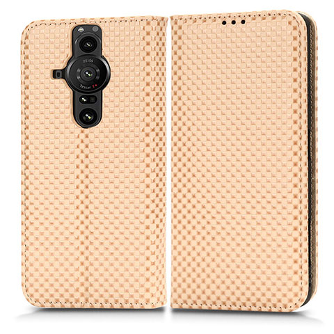 Coque Portefeuille Livre Cuir Etui Clapet C03X pour Sony Xperia PRO-I Or