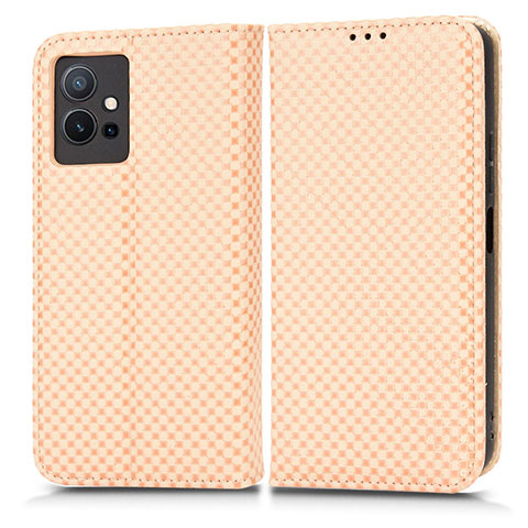 Coque Portefeuille Livre Cuir Etui Clapet C03X pour Vivo T1 5G India Or