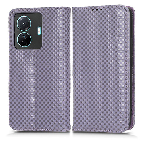 Coque Portefeuille Livre Cuir Etui Clapet C03X pour Vivo T1 5G Violet