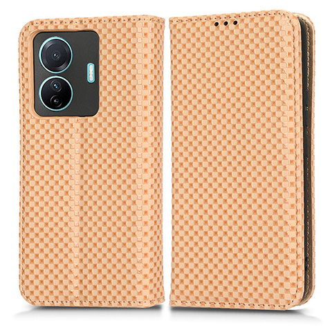 Coque Portefeuille Livre Cuir Etui Clapet C03X pour Vivo T1 Pro 5G Or