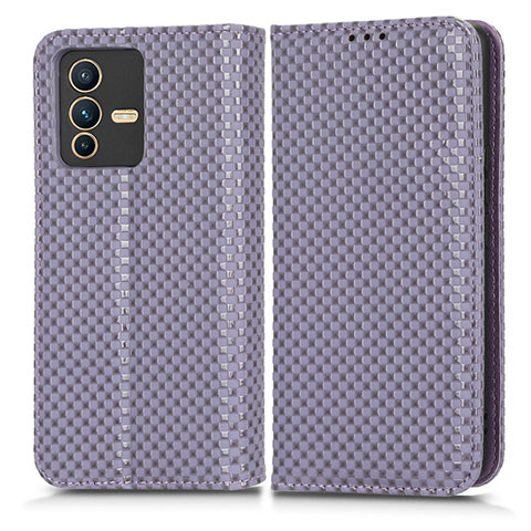 Coque Portefeuille Livre Cuir Etui Clapet C03X pour Vivo V23 Pro 5G Violet