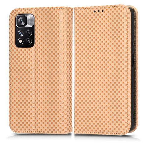 Coque Portefeuille Livre Cuir Etui Clapet C03X pour Xiaomi Mi 11i 5G (2022) Or