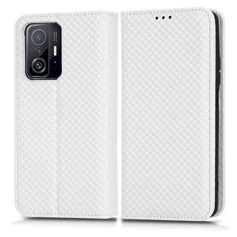 Coque Portefeuille Livre Cuir Etui Clapet C03X pour Xiaomi Mi 11T 5G Blanc