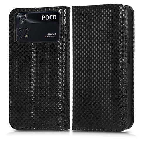 Coque Portefeuille Livre Cuir Etui Clapet C03X pour Xiaomi Poco M4 Pro 4G Noir