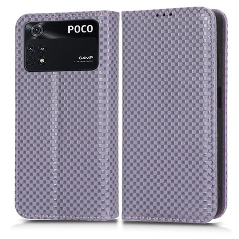 Coque Portefeuille Livre Cuir Etui Clapet C03X pour Xiaomi Poco M4 Pro 4G Violet