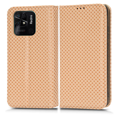 Coque Portefeuille Livre Cuir Etui Clapet C03X pour Xiaomi Redmi 10 Power Or