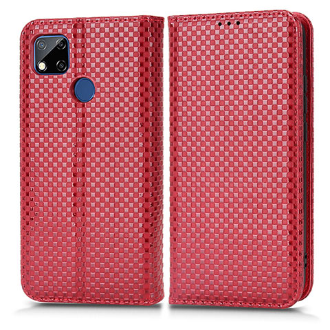 Coque Portefeuille Livre Cuir Etui Clapet C03X pour Xiaomi Redmi 9 Activ Rouge