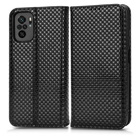 Coque Portefeuille Livre Cuir Etui Clapet C03X pour Xiaomi Redmi Note 10 4G Noir