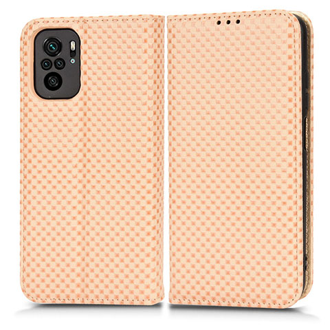 Coque Portefeuille Livre Cuir Etui Clapet C03X pour Xiaomi Redmi Note 10S 4G Or