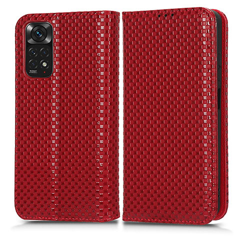 Coque Portefeuille Livre Cuir Etui Clapet C03X pour Xiaomi Redmi Note 11 4G (2022) Rouge